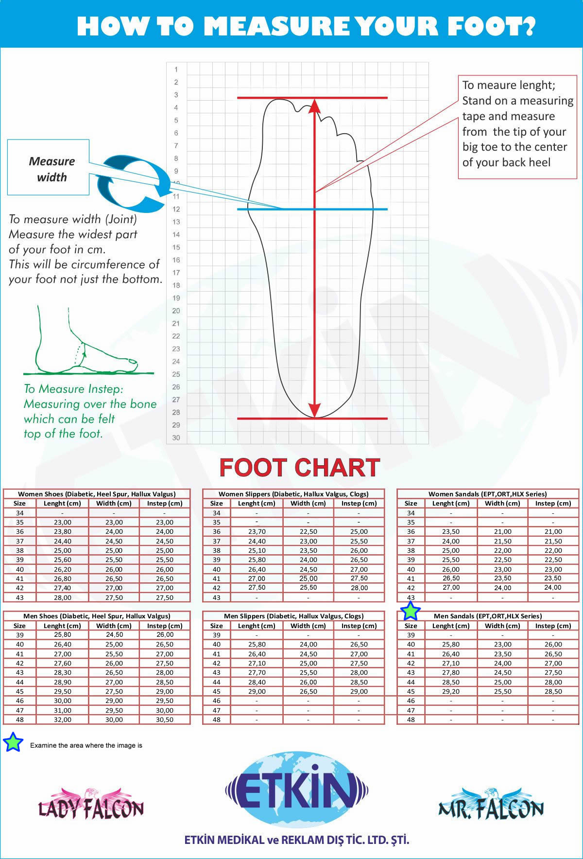 Men's Sandals For Bunions and Heel Pains Size Chart