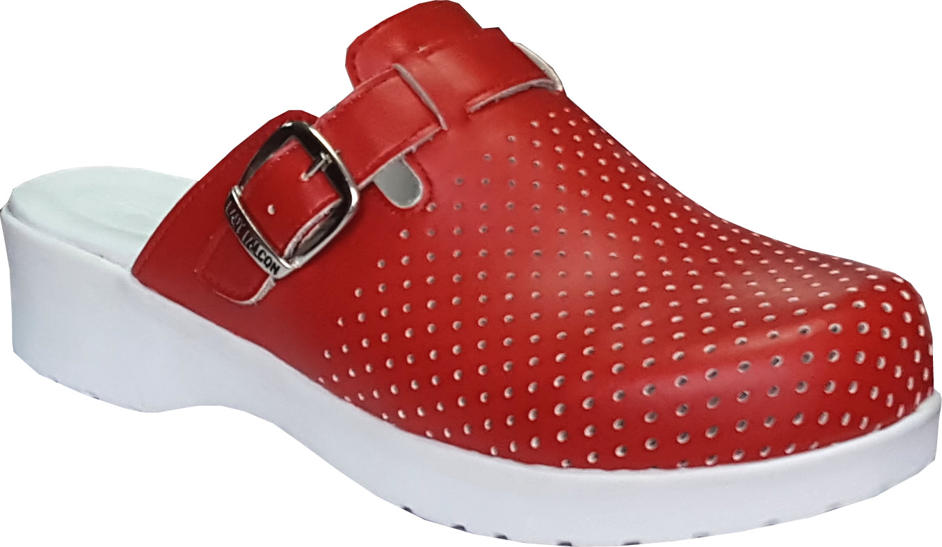 leather nursing clogs